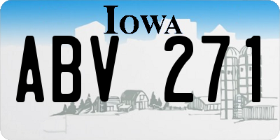 IA license plate ABV271