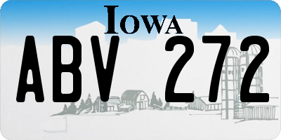 IA license plate ABV272