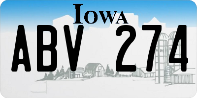 IA license plate ABV274