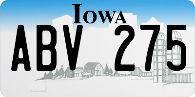 IA license plate ABV275