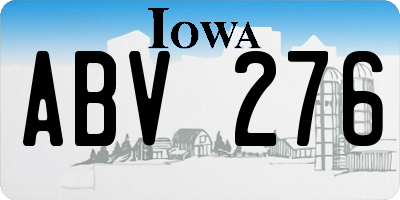 IA license plate ABV276