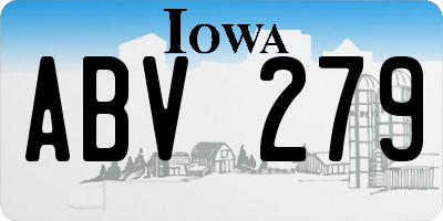 IA license plate ABV279
