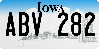 IA license plate ABV282