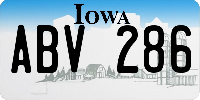 IA license plate ABV286
