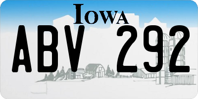 IA license plate ABV292