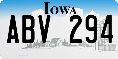 IA license plate ABV294