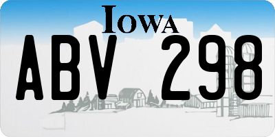 IA license plate ABV298