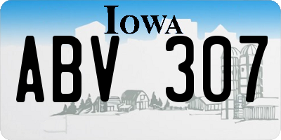 IA license plate ABV307