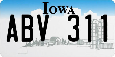 IA license plate ABV311