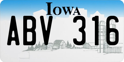 IA license plate ABV316