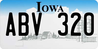 IA license plate ABV320