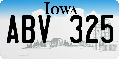 IA license plate ABV325