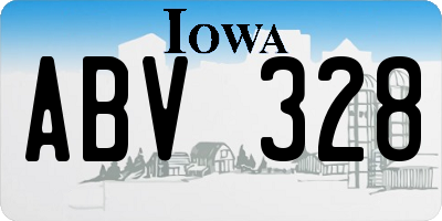 IA license plate ABV328