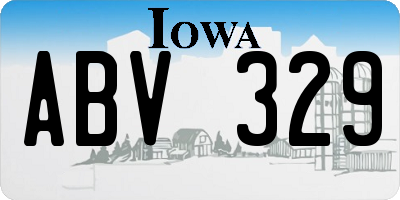 IA license plate ABV329