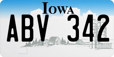 IA license plate ABV342