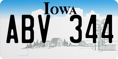 IA license plate ABV344