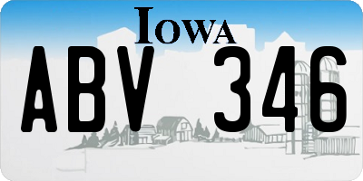 IA license plate ABV346