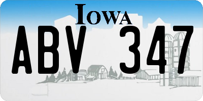 IA license plate ABV347