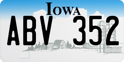 IA license plate ABV352