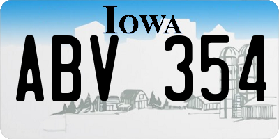 IA license plate ABV354