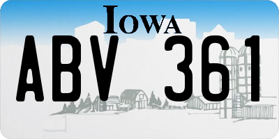 IA license plate ABV361