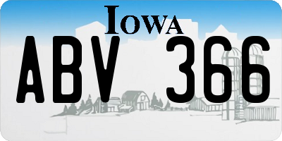 IA license plate ABV366