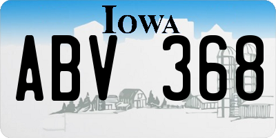 IA license plate ABV368