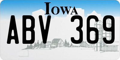 IA license plate ABV369