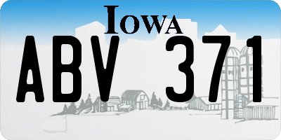 IA license plate ABV371