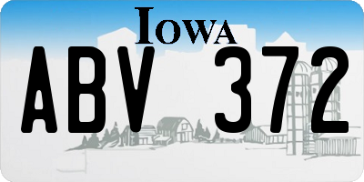 IA license plate ABV372