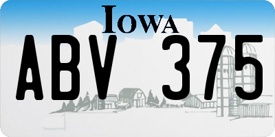 IA license plate ABV375