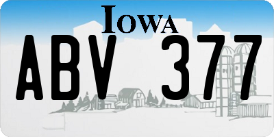 IA license plate ABV377