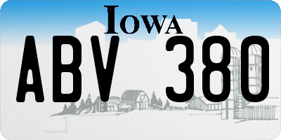 IA license plate ABV380