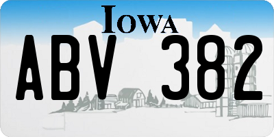 IA license plate ABV382