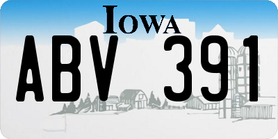 IA license plate ABV391