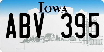IA license plate ABV395