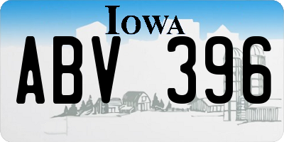 IA license plate ABV396