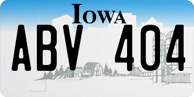 IA license plate ABV404