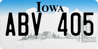 IA license plate ABV405