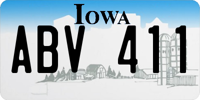 IA license plate ABV411