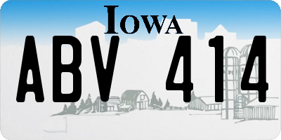 IA license plate ABV414