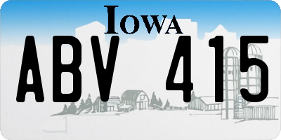 IA license plate ABV415