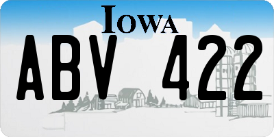 IA license plate ABV422