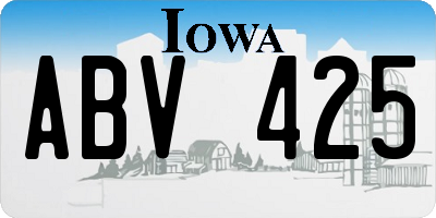 IA license plate ABV425