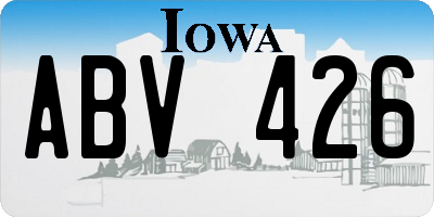 IA license plate ABV426