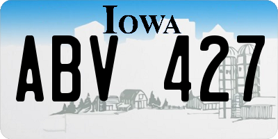 IA license plate ABV427
