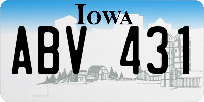 IA license plate ABV431