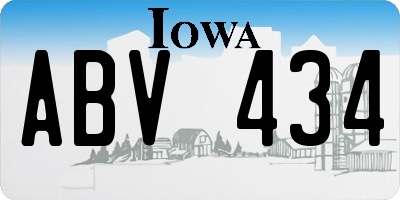 IA license plate ABV434