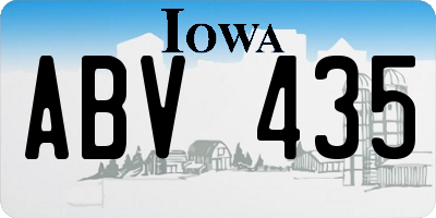 IA license plate ABV435