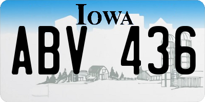 IA license plate ABV436